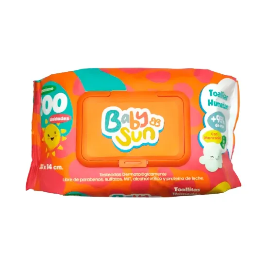 Imagen de TOALLITAS HUMEDAS BABY SUN X 100UNID