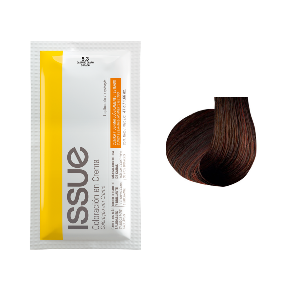 Imagen de ISSUE CREMA COLORACION Nro. 5.3 CASTAÑO CLARO DORADO