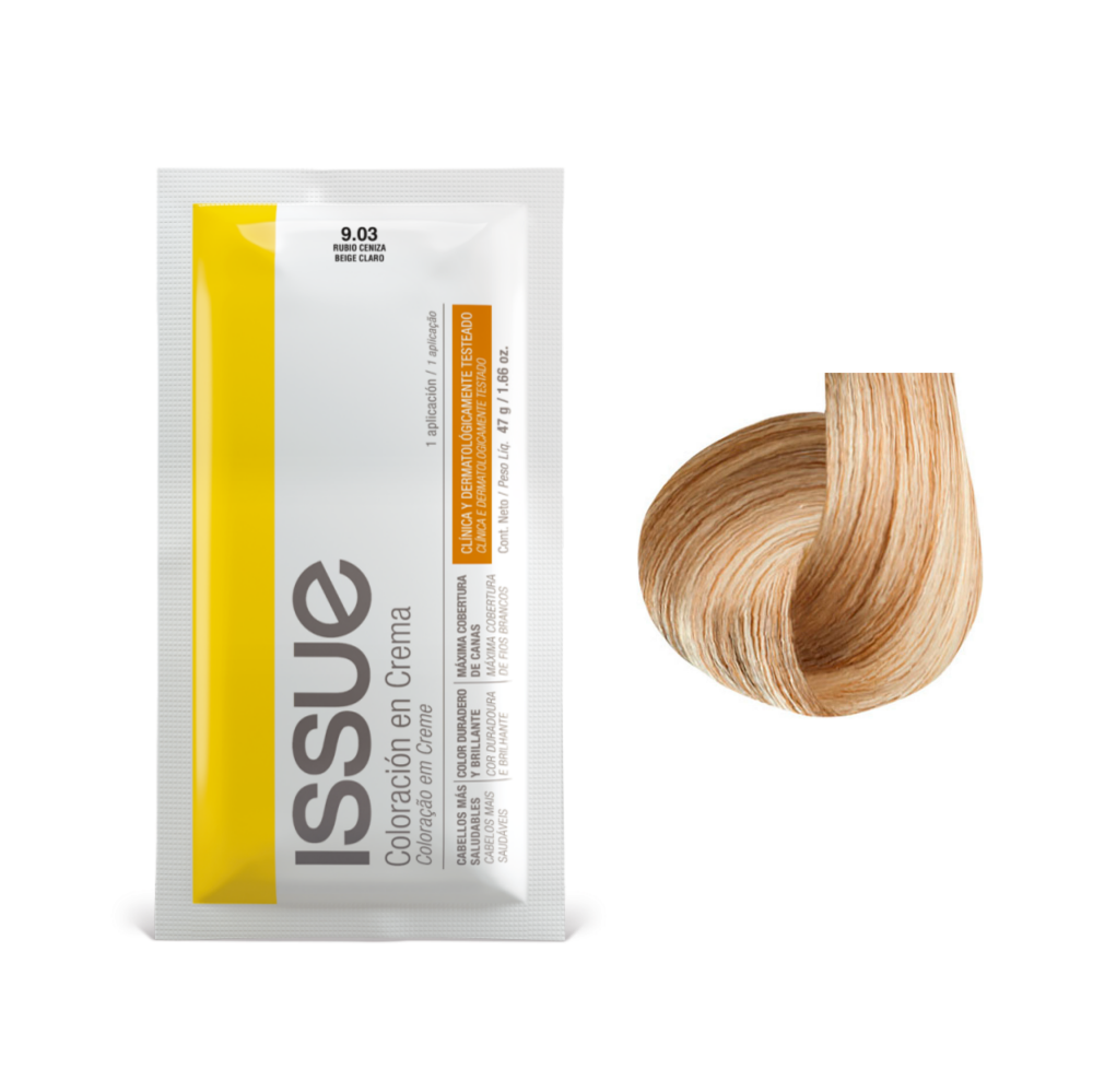 Imagen de ISSUE CREMA COLORACION Nro. 9.03 RUBIO CENIZA
