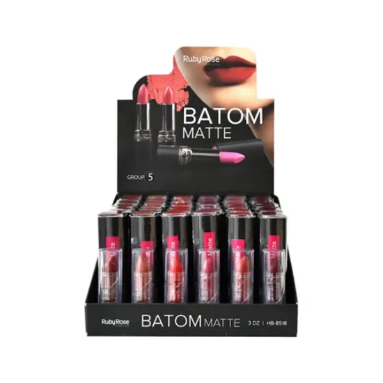Imagen de LABIAL BATON MATTE RUBY ROSE HB-8518
