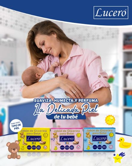 Imagen de LUCERO JABON DE GLICERINA P/BEBE ROSA 90GR