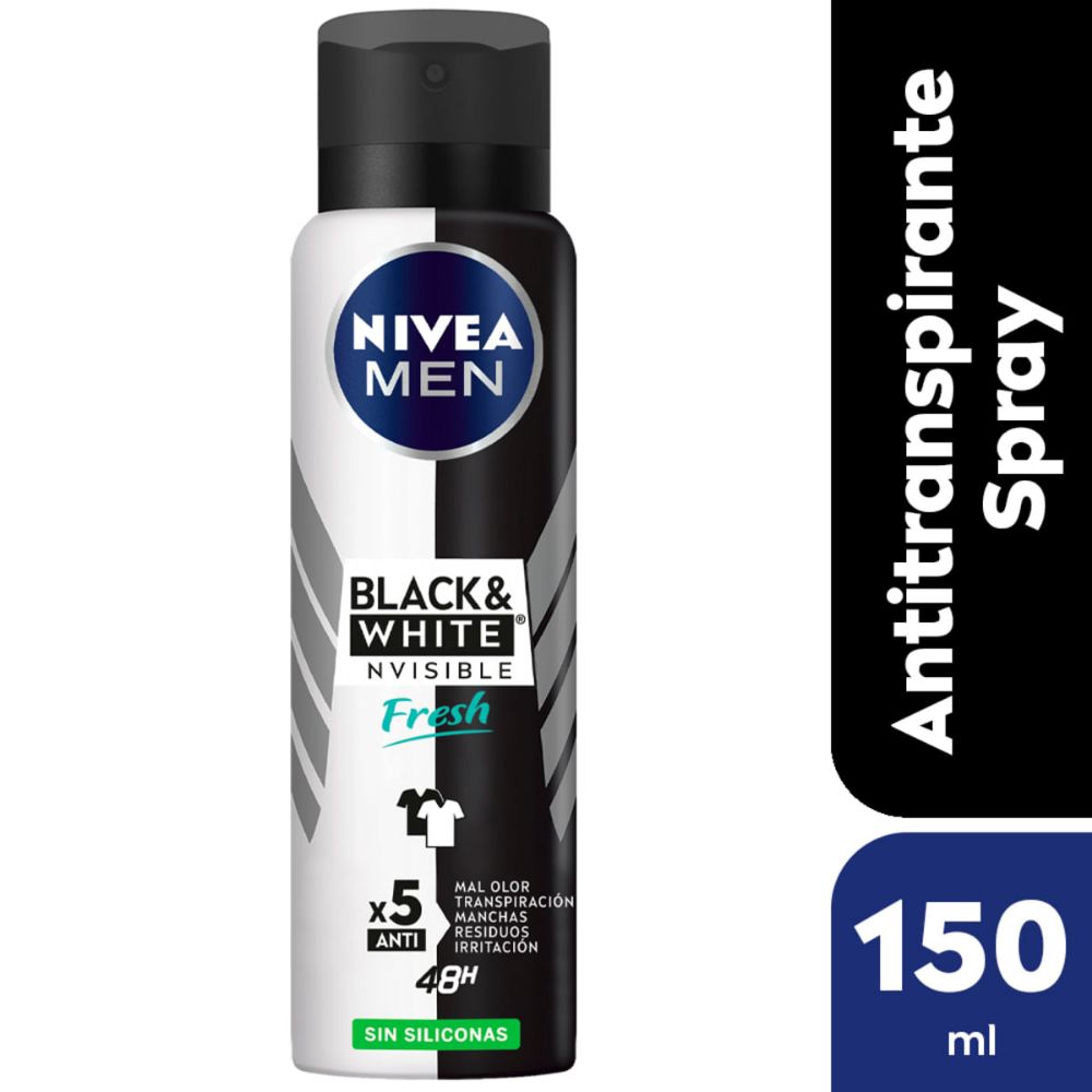 Imagen de NIVEA DEO SPRAY BLACK WHITE INVISIBLE 150ML