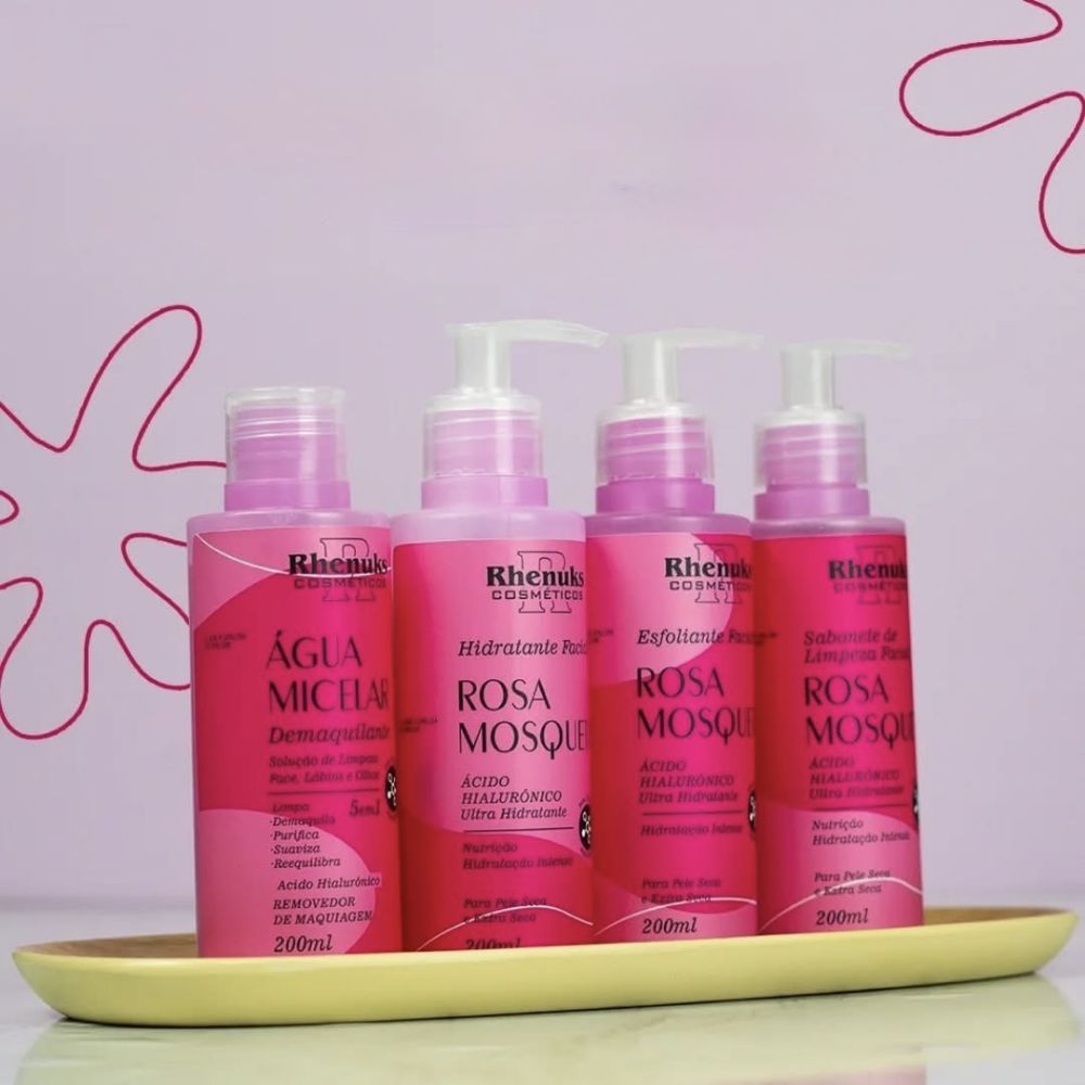 Imagen de KIT FACIAL X 4 ROSA MOSQUETA RHENUKS COSMETICOS