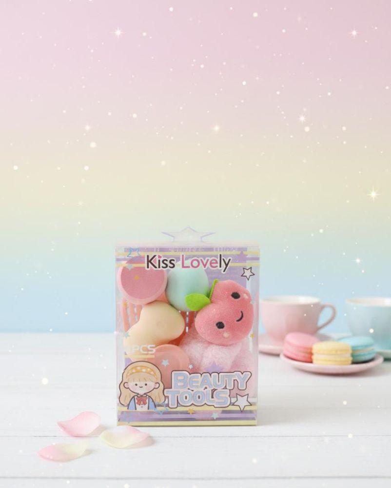 Imagen de SET VINCHA HEVILLA ESPONJITAS PEINE KISS LOVELY BX-1880