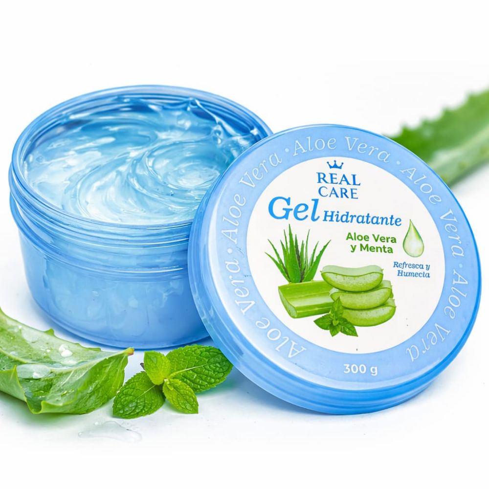 Imagen de GEL HIDRATANTE FACIAL ALOE VERA Y MENTA REAL CARE 300G