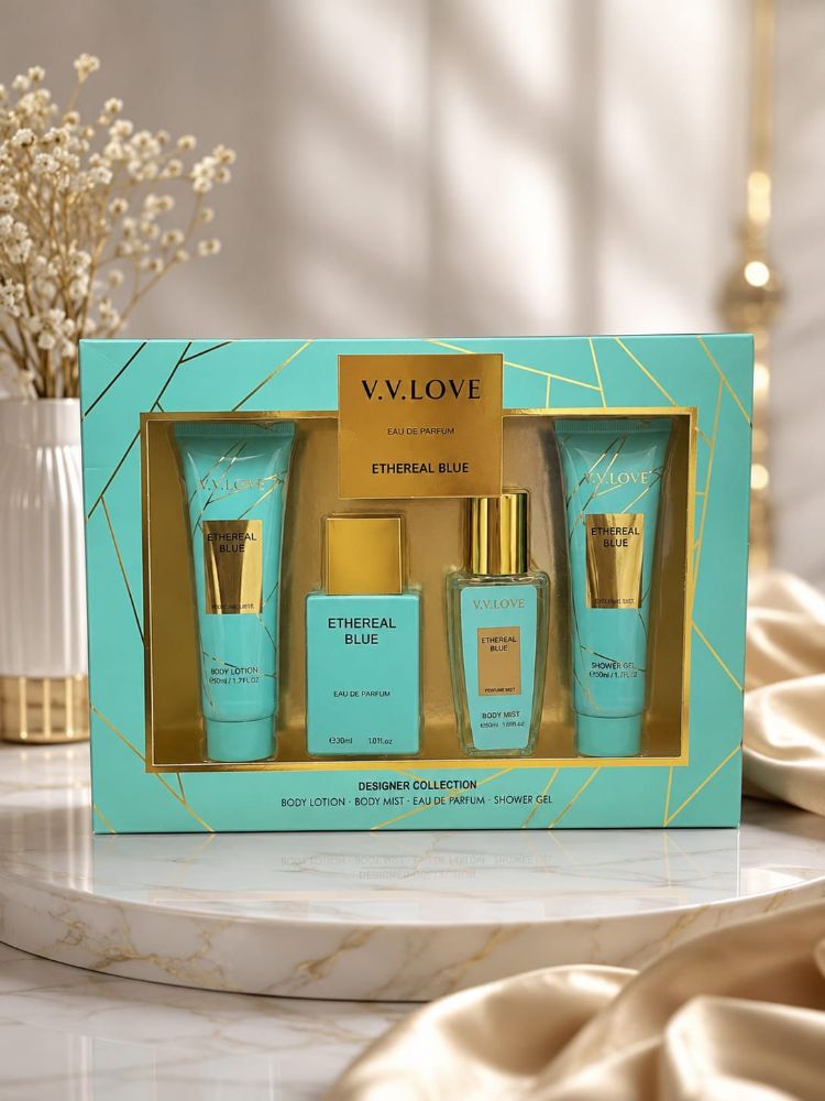Imagen de SET 4PCS PERFUME ETHEREAL BLUE V.V.LOVE VL1090
