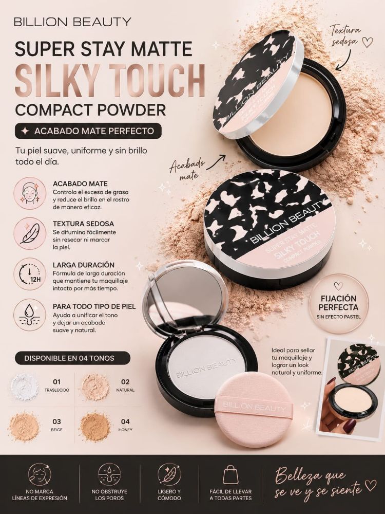 Imagen de POLVO COMPACTO SILKY BILLION B10103-A