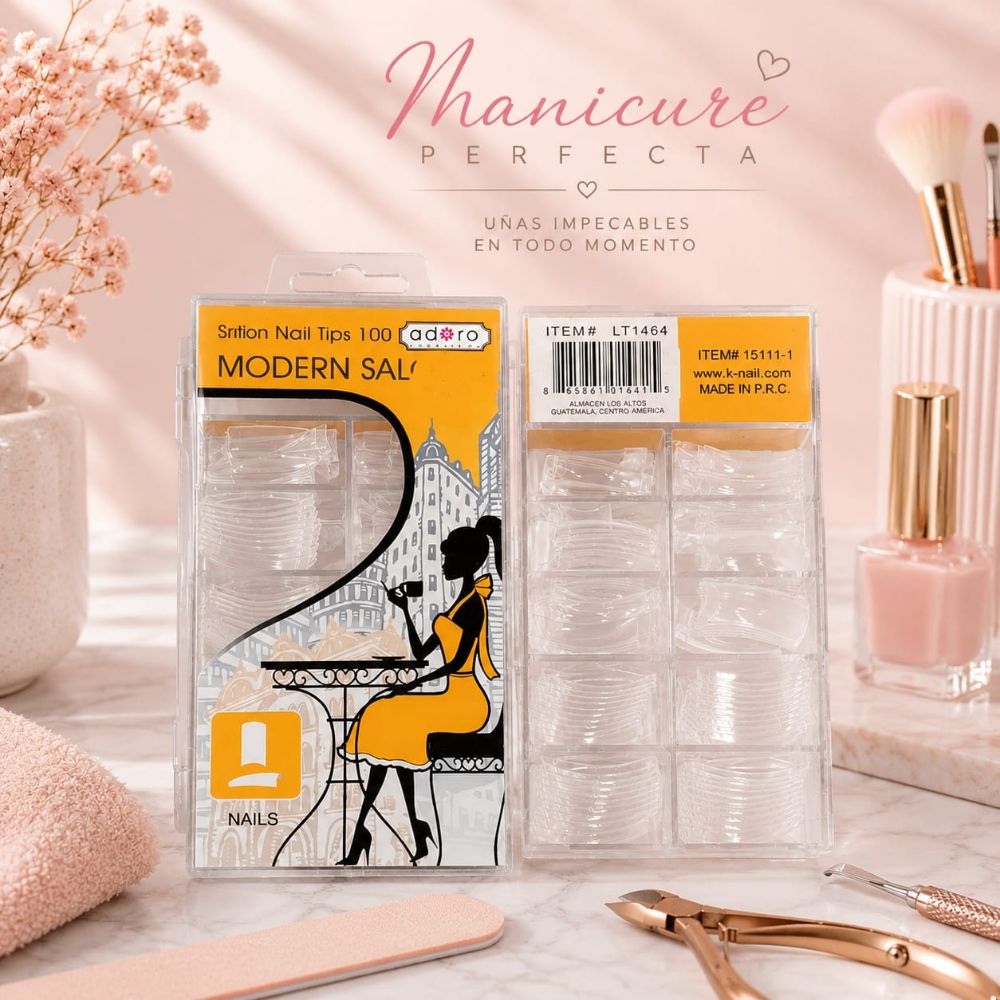 Imagen de UÑAS POSTIZAS EN CAJA MOSTAZA 100UNID 8061