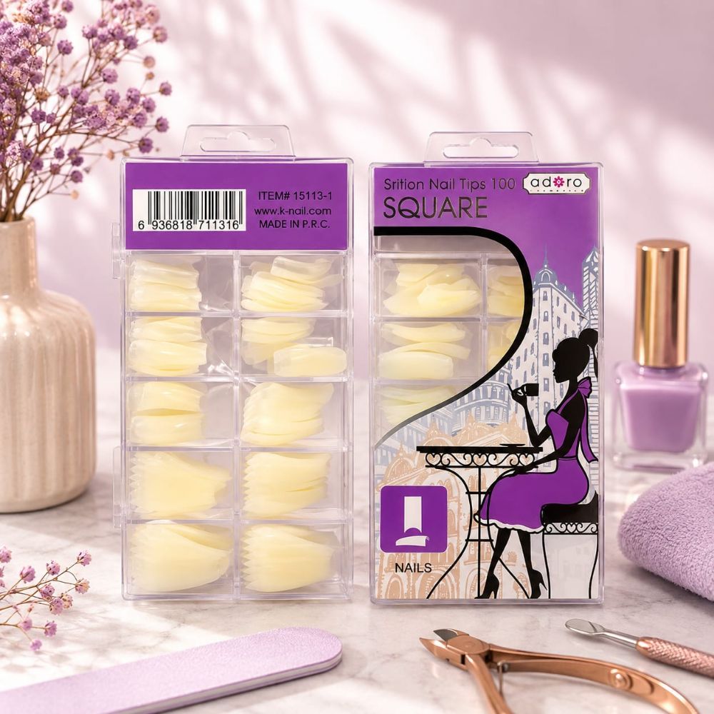 Imagen de UÑAS POSTIZAS EN CAJA LILA 100UNID 8063