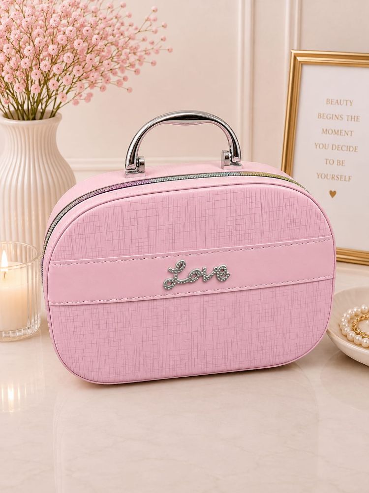 Imagen de PORTA COSMETICOS DISEÑO RAYAS ROSADO LOVE3718-M