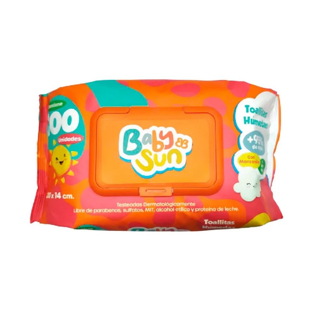 Imagen de TOALLITA BABYSUN C/TAPA 100UNID ANTIALERGICO